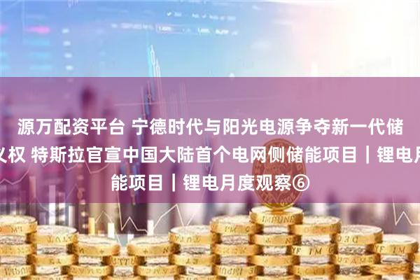 源万配资平台 宁德时代与阳光电源争夺新一代储能电芯定义权 特斯拉官宣中国大陆首个电网侧储能项目｜锂电月度观察⑥