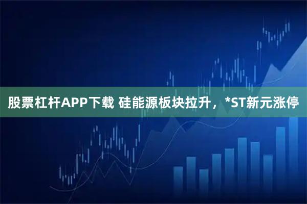 股票杠杆APP下载 硅能源板块拉升，*ST新元涨停